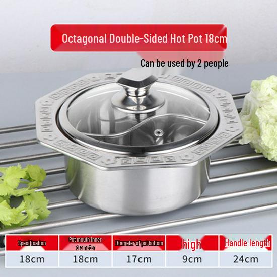 Stainless Steel Single-Serve Mini Hot Pot with Induction Compatibility and Extra Thick Design for One Person