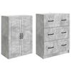 2 Piece Cabinet Set Concrete Gray 66 x 34.5 x 87 cm Particleboard