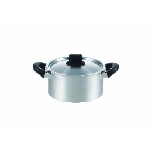 Maruyama Giken SOUEN 20cm 3.2L Stainless Steel Saucepan SE-04, Induction and Gas Stove Compatible, Flat Bottom, Made In Japan, Tsubame-Sanjo