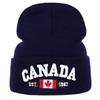 Herbst Winter Strickmütze für Männer Frauen Brief Kanada Stickerei Baumwollkappe Lässige Wollmützen Beanie Hüte