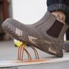 Work Boots Safety Steel Toe Shoes Men Chelsea Boots Anti-Scald Welding Shoes Anti-Smash Indestructible Boots Work Safety Shoes