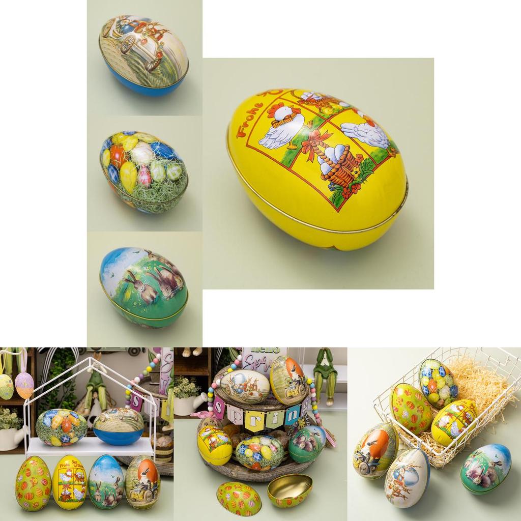 Charmante österliche Dekorative Aufbewahrungsbox Einzigartiger Eisen-Eier-Süßigkeitenhalter für festliche Dekoration