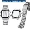 Ae1200 Fashion Accessories For Casio Case Kit Modified Metal AE-1200 Ae-1300 Bezel Glass Strap Ring Stainless Steel Watch Band