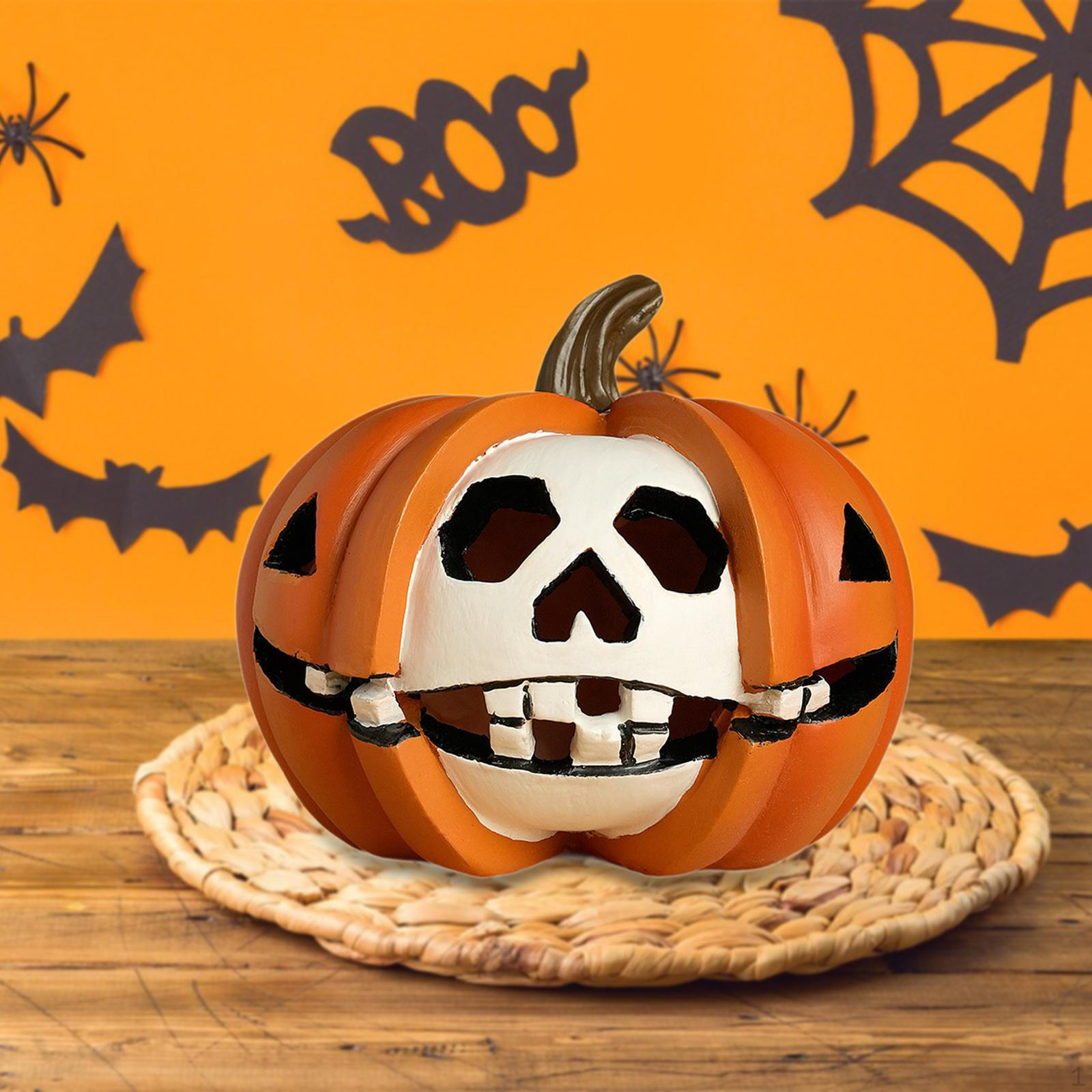 

Halloween Pumpkin Skeleton Decor Spooky Gothic Ornament Table Centerpiece for Indoor Kitchen