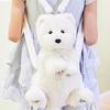 JIAERDI Plush Sweet Cute Dog White Backpack Women Harajuku Realistic Puppy Mini Backpacks Ladies Soft Animal Mochilas Mujer
