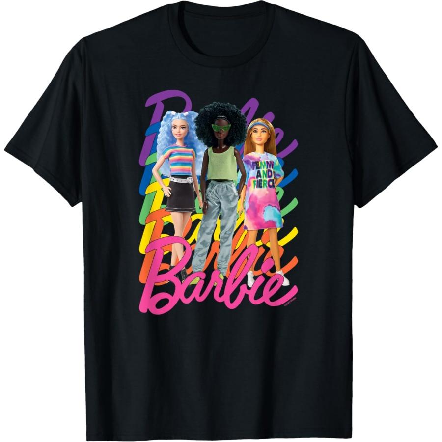 Barbie - Pride Rainbow Logo 3 Dolls T-Shirt S чёрный