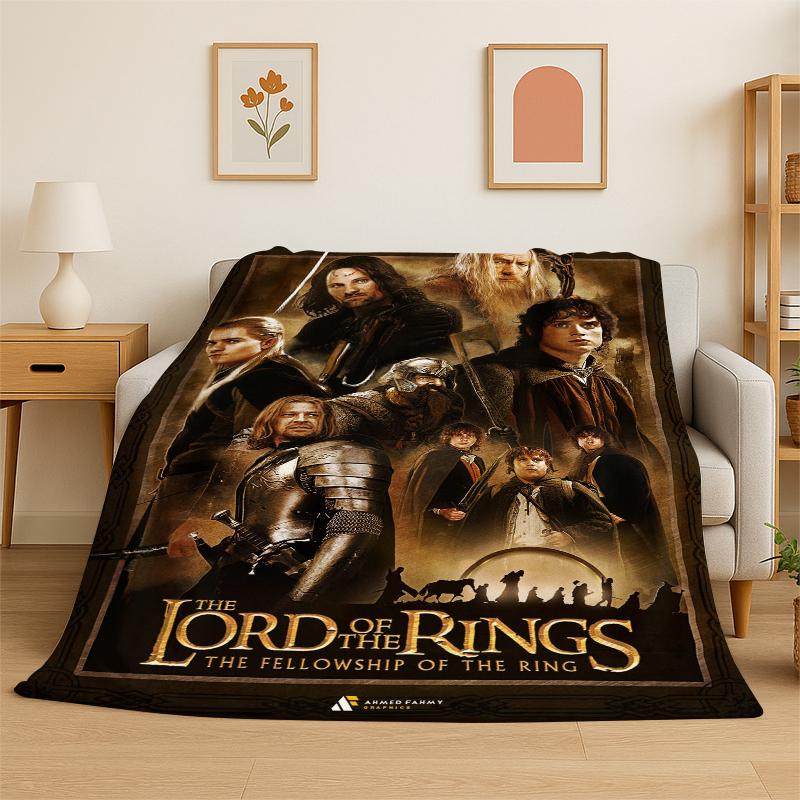 Classic L-Lord of The Rings H-Hobbit Flannel Blanket Soft Warm Throw Blanket for Bedroom Living Room Bed Travel Camping Picnic 75x90cm