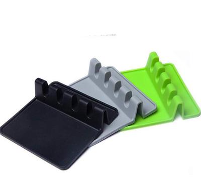 HJ Silicone Fork Chopstick Spoon Rest Chopstick Dish Rest Spoon Kitchen Available In 3 Colors Rest, Holder, Mat, Rest, Stand, Holder, Tool, (Black)