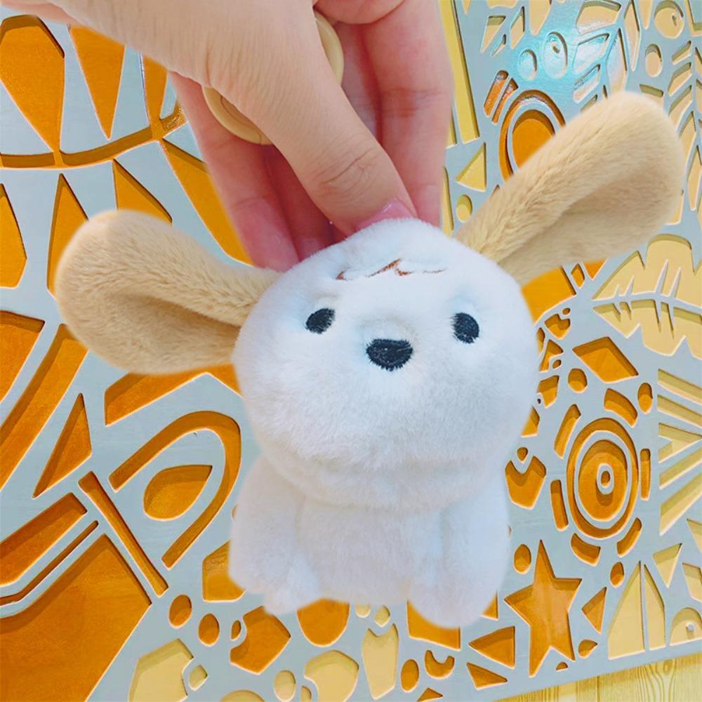 

Mental Rotating Tail Key Ring PP Cotton Peach Animal Pendant Dog Plush Keychain Gift синий