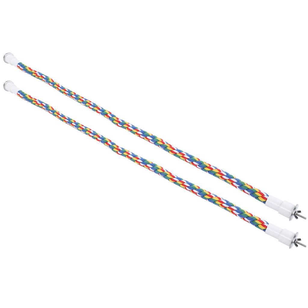 2 Stück Vogelseilstangen Bunt Handgefertigt Kauspielzeug Papagei Schaukeln Spiralständer