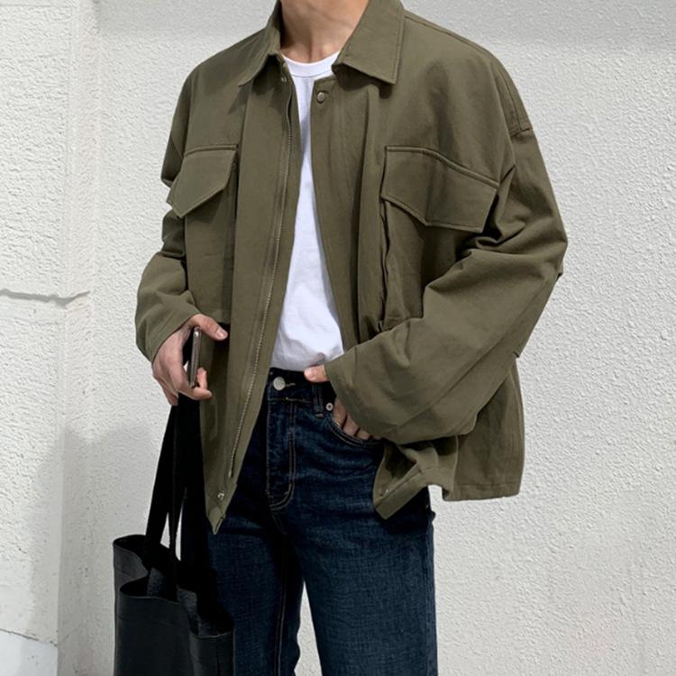 Jachetă de lucru pentru bărbați Toamnă Nouă Versiune Coreeană Trendy Casual Japoneză Retro Potrivită cu orice Jachetă cu rever