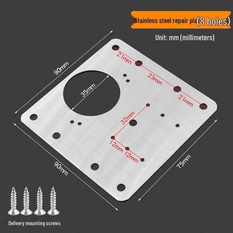 Stainless Steel Thickened Hinge Repair Plate for Cabinet Doors