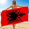 1Pc Eagle Symbolism Albania Beach Towel, Quick Dry, Multi-Use for Beach Pool Gym Yoga Home Travel, Christmas, Halloween, Xmas Gift S929458
