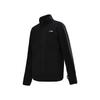 Li Ning Basic Brand Logo Print Loose Versatile Stand Collar Drop Shoulder Zipper Fleece Jacket Unisex Jacket Black AENU001-1