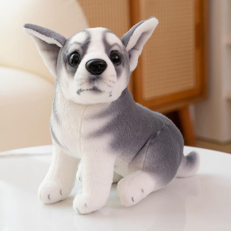 Adorable Plush Dog Toy Cute Chihuahua And Husky Stuffed Animal With Soft Fur
