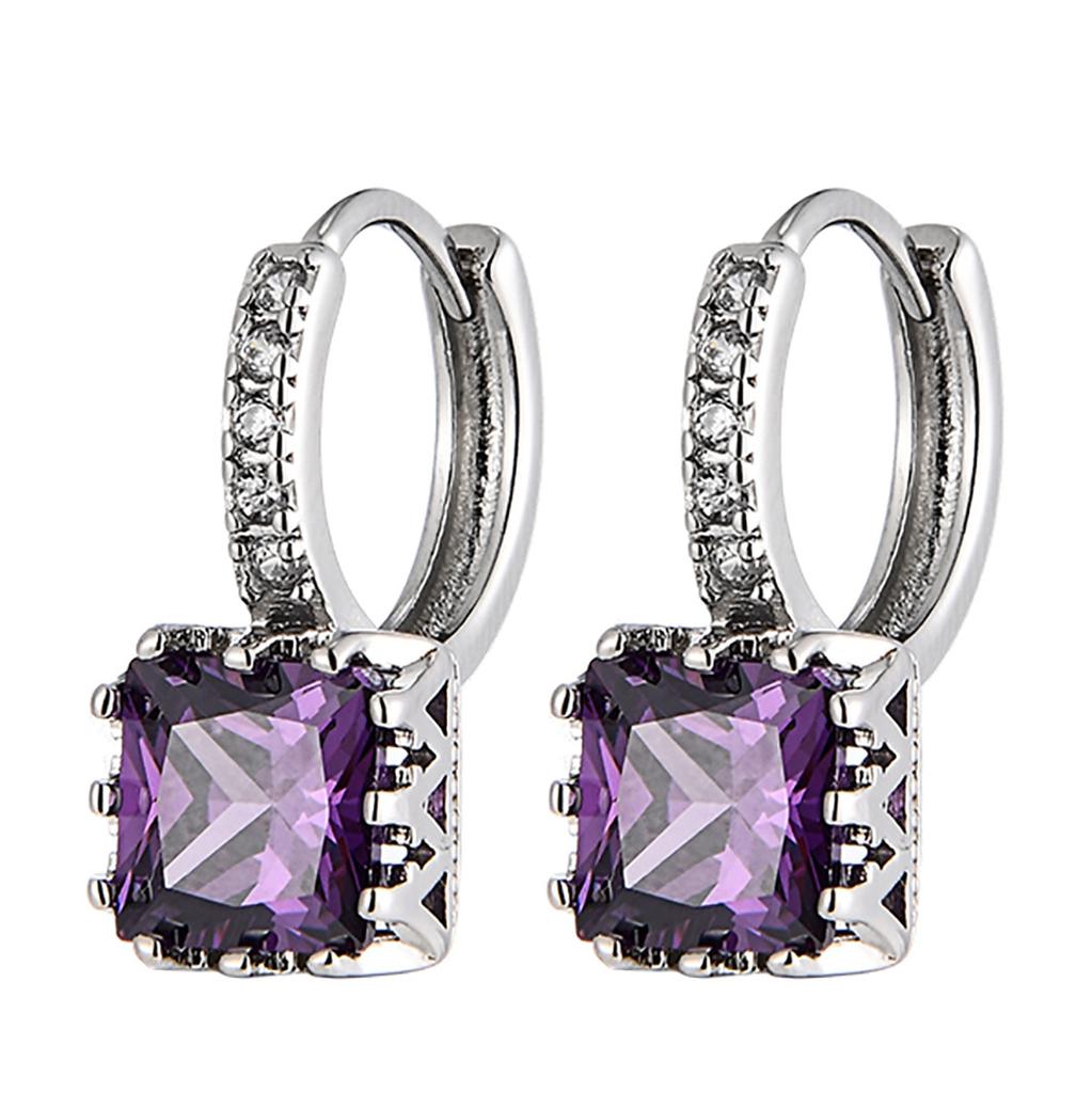 Stylish Zircon Square Alloy Earrings For Women Geometric Summer 2022 Jewelry Unique