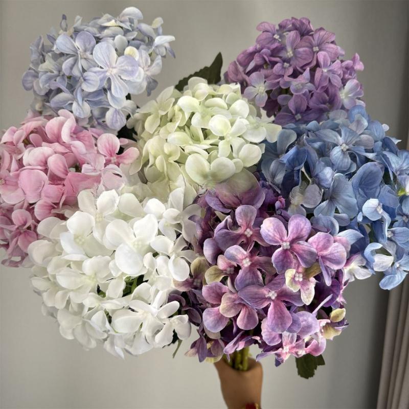 Einzelne Hortensien Esstisch Blume Kunstblume Hochwertiger Strauß Dekoration Wohnzimmer Blumenarrangement Dekoration