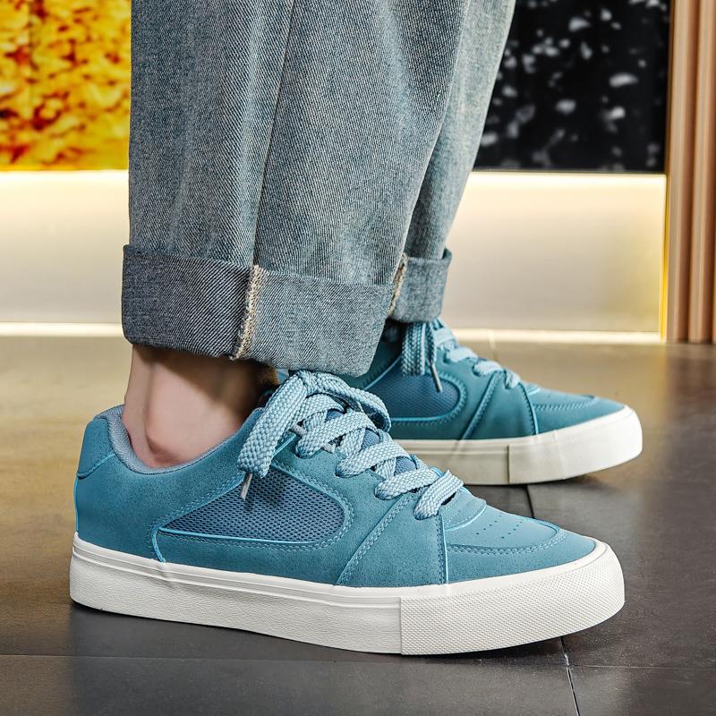 Men Skateboarding Shoes Canvas Thick Bottom Platform Shoes Comfortable Breathable Vulcanized Shoes Casual Sneakers Student Shoe