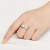 S925 Sterling Silver Romantic Simulated Diamond Open Band Ring for Women - Elegant Gift for Girlfriend.