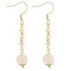 Elegant Chinese-Style Freshwater Pearl and Agate Chalcedony Bead Earrings