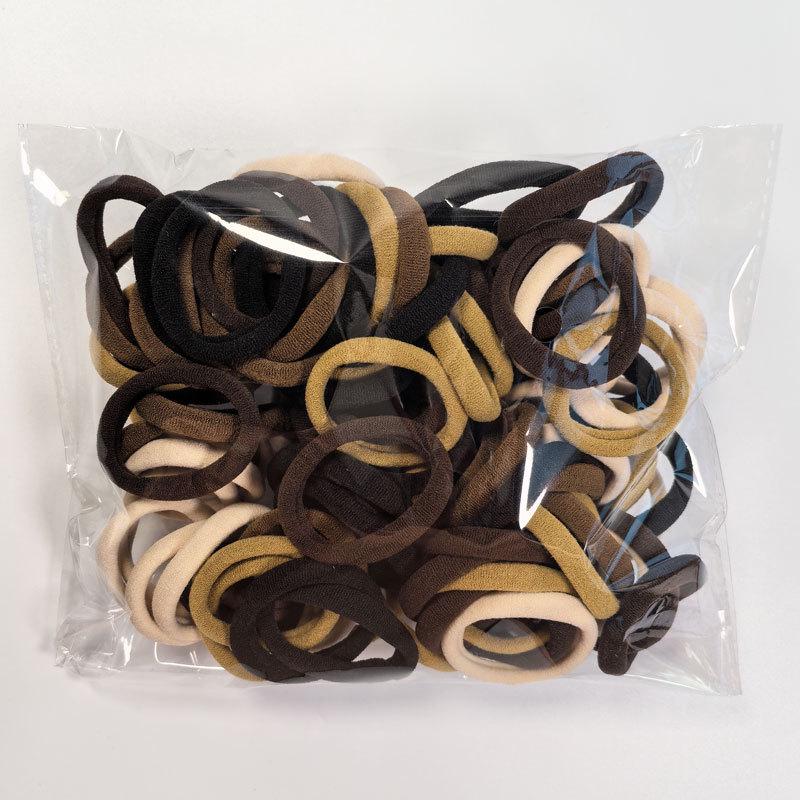 Hochelastische Haargummis in Kaffeefarbe: Dicke, haarschonende Frotteeschlingen