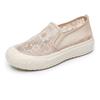 Flat Shoes 2025 Spring and Summer New Women's Flat Canvas Casual Fashion Student High Heels Soft Sole Ethnic Style