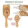 Bamboo Hair Brush Women Styling Hair Comb Hairbrush Wide Teeth Bamboo Combs for Hair Smooth  Massage Scalp Brush Barber Comb