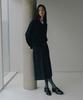 Beullaengkeulumumeon Fleur Pleated Wrap Skirt_Navy