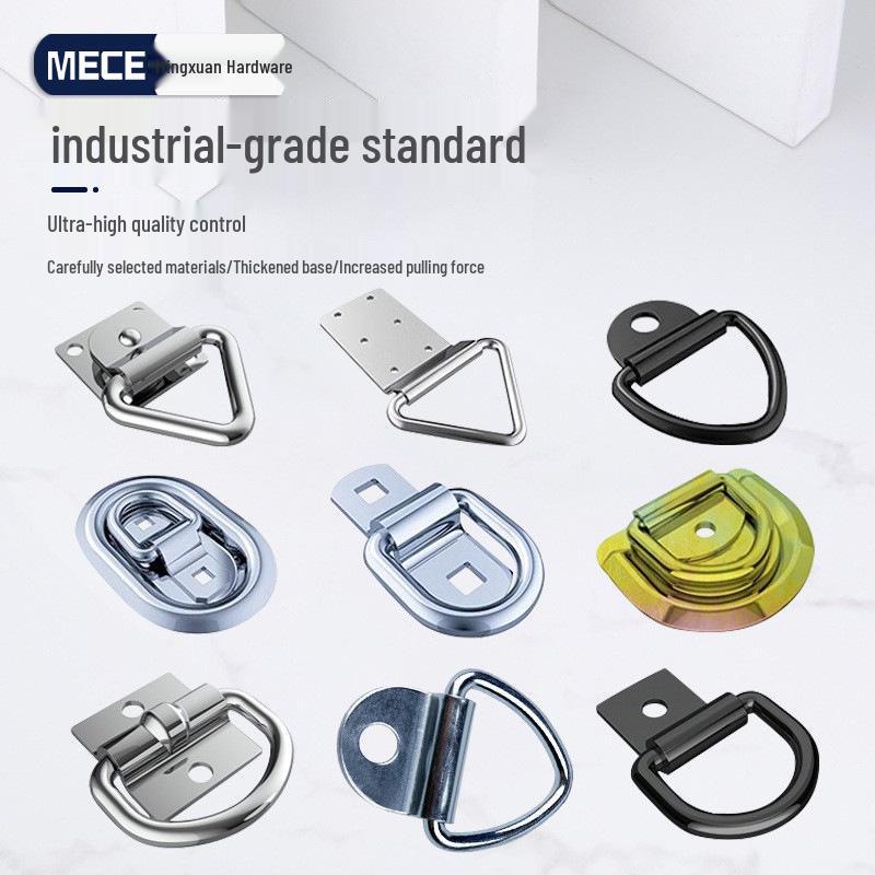 Heavy Duty D-Ring Truck Bed Tie-Down Hook with Triangle Latch