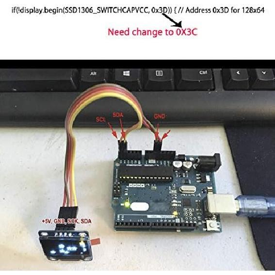 0.96 Inch Blue Yellow OLED Display Module I2C Serial 128x64 SSD1306 IIC Screen Board for Arduino Raspberry Pi 51 Msp420 STIM32 SCR Micro:bit (Pack of