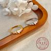 925 Sterling Silver Gold Plated Ring for Women, Heart Zirconia Cluster Band, Dainty Minimalist Stackable Wedding Promise Ring