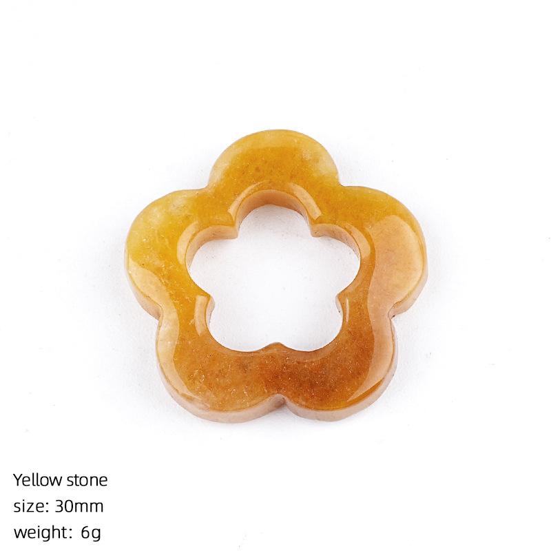30mm Five-Petal Flower Crystal Pendant Polished Eco-Friendly Antique DIY Wedding Necklace Earrings Hollow Plum Blossom Jewelry