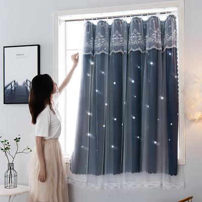 Telescopic Rod Curtains, No Punching Installation, Simple Hanging Ring Type, Blackout Cloth, Rental Room, Small Short Window In Bedroom