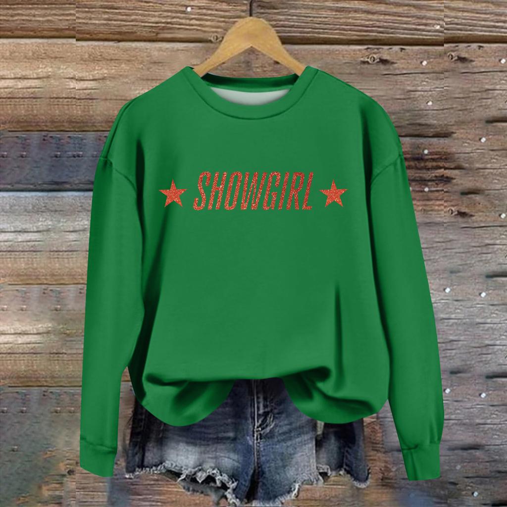 Women's Fashion Casual Long Sleeve Christmas Printed Neck Top