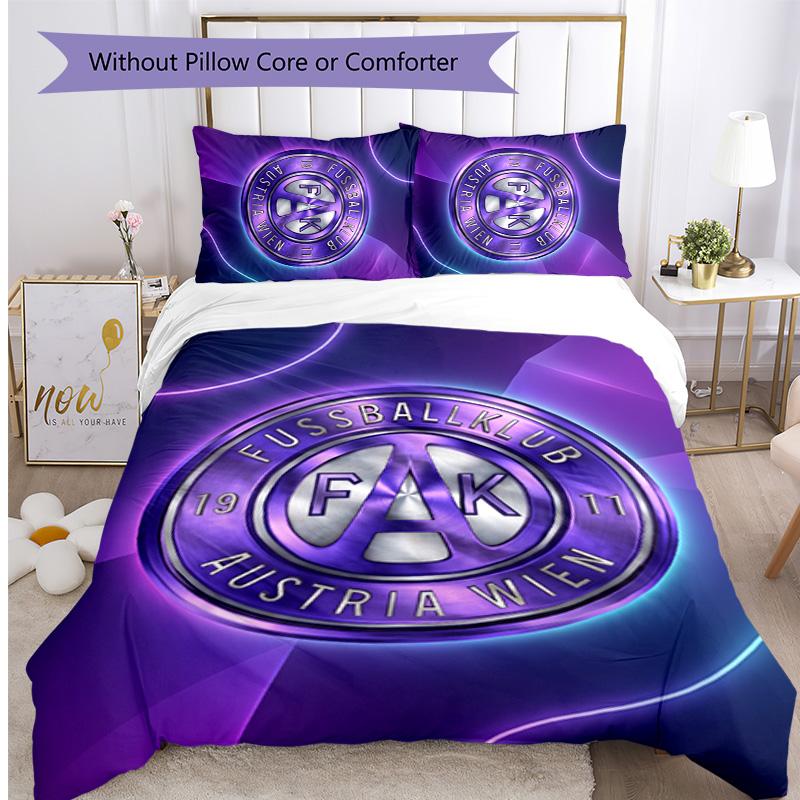 Austria Wien FC Printed 3PCS Bedding Set Breathable Duvet Cover with Pillowcases Decorative Bed Linen for Bedroom Home