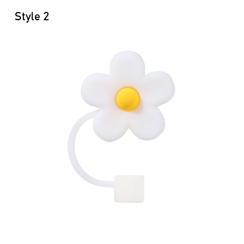 Tekrar Kullanılabilir Sıçrama Geçirmez Silikon Pipet Tıkacı Bardak Aksesuarları İçme Toz Kapağı Pipet Uçları Kapağı