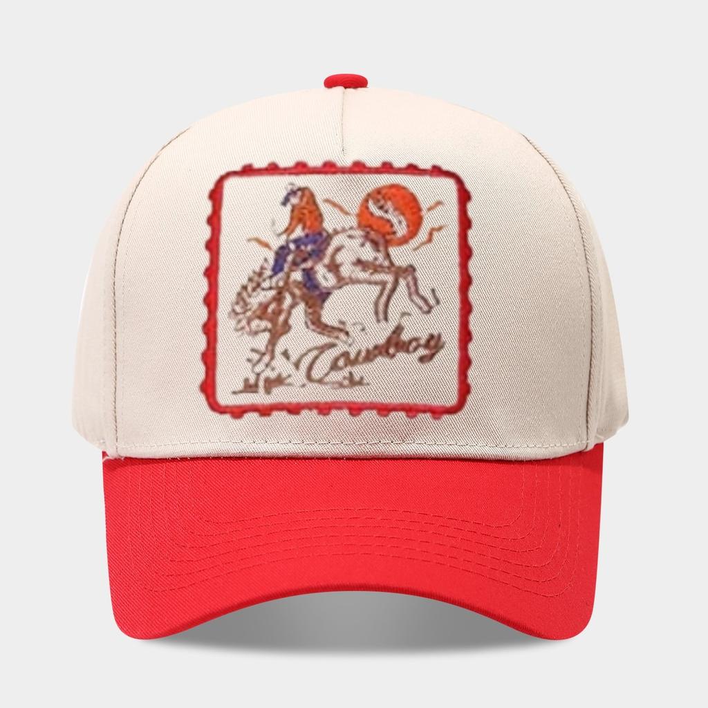 1 Men's COWBOY Riding Baseball Cap,Fashionable Five-Panel Hat,Adjustable Outdoor Casual Cap for Spring and Summer Beach Travel