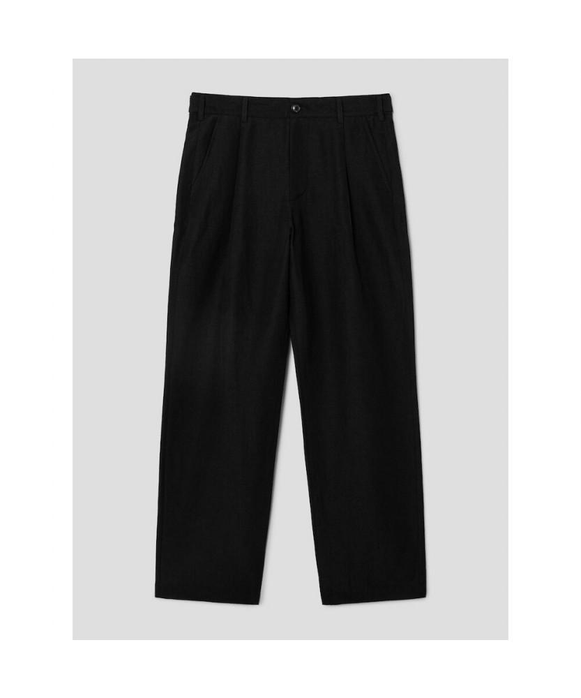SHIFT.G Wool Linen Editor Setup Pants Black