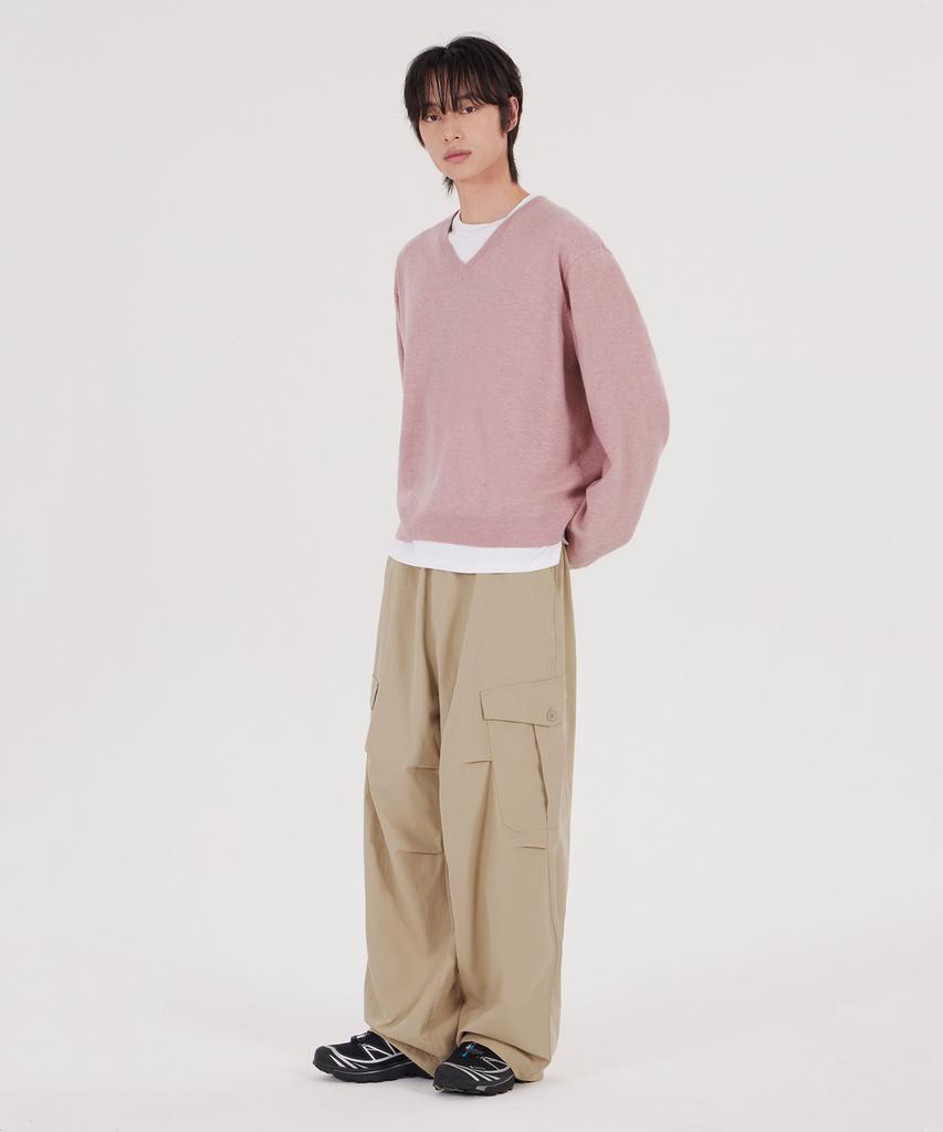GLW [Unisex] Soft V-Neck Knit Pink