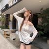 Women's Lazy Style Printed Long Sleeve T-shirt - Summer Casual Slimming Sun Protection Cover-Up Top