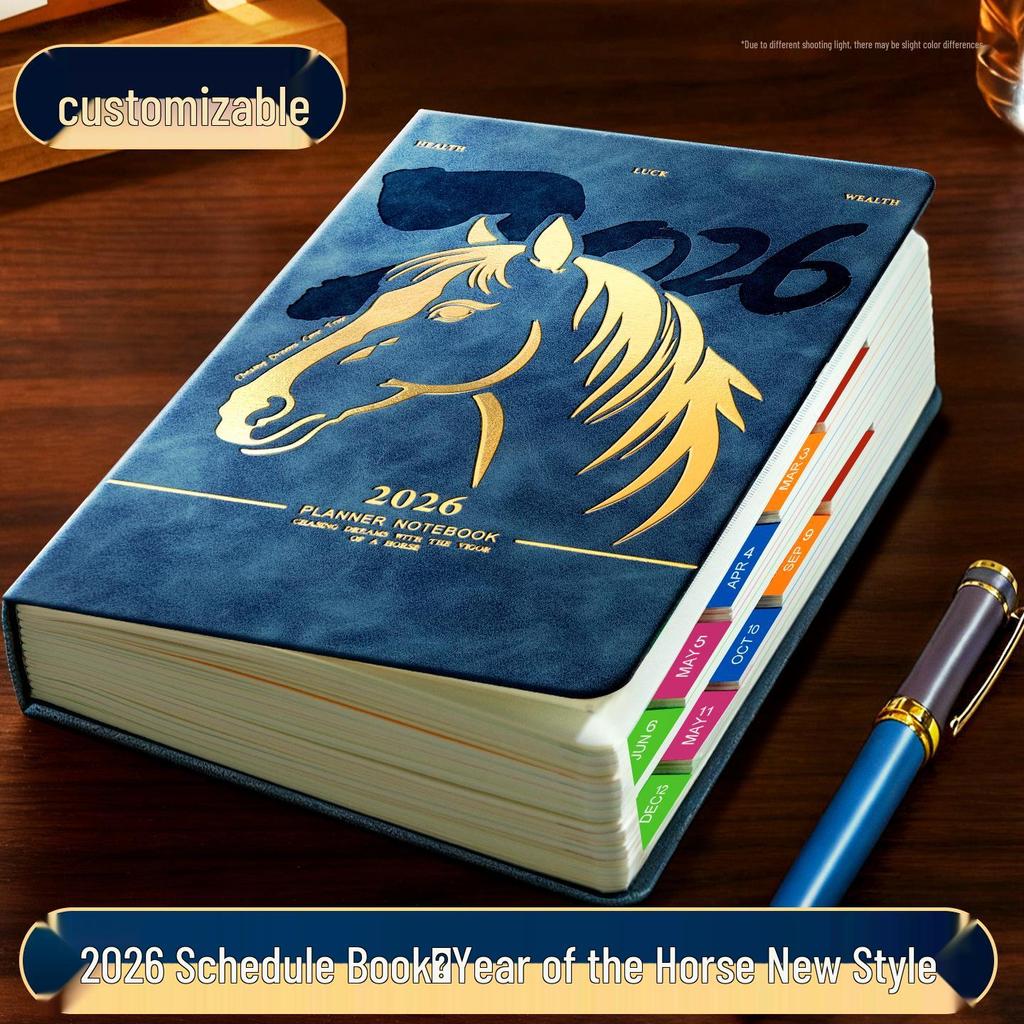 2026 Year of the Horse A5 Business Diary - Customizable Logo Notepad with Buckle