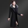 Women's Mid-Length Korean Wool Coat with Fox Fur Collar – Autumn/Winter