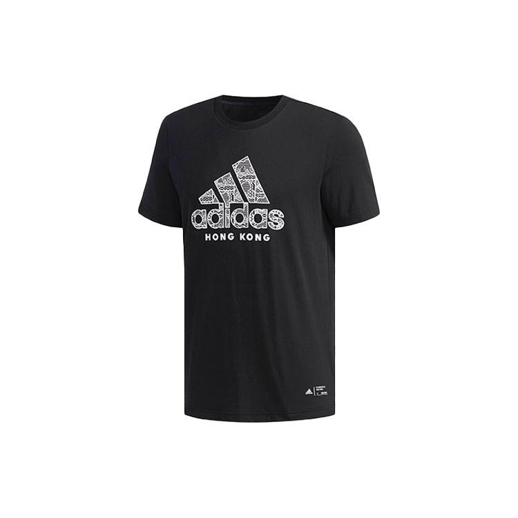 adidas Kc Graphic Casual Printing City Round Neck Short Sleeve Black Men s DY8743 S