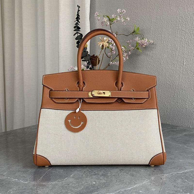 Kontrastní platinová taška Dámská taška přes rameno Ležérní plátěná taška s koženými prvky Velkokapacitní taška přes rameno Kožená kabelka