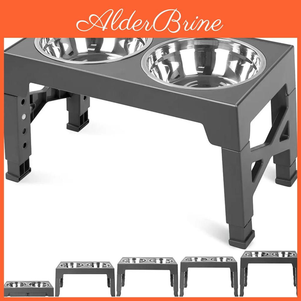 Stainless Bowl Steel Dog Lifting Elevated Double Bowl Adjustable Feeder Pet Floating Bowl Slow Food Bowl Food Bowl