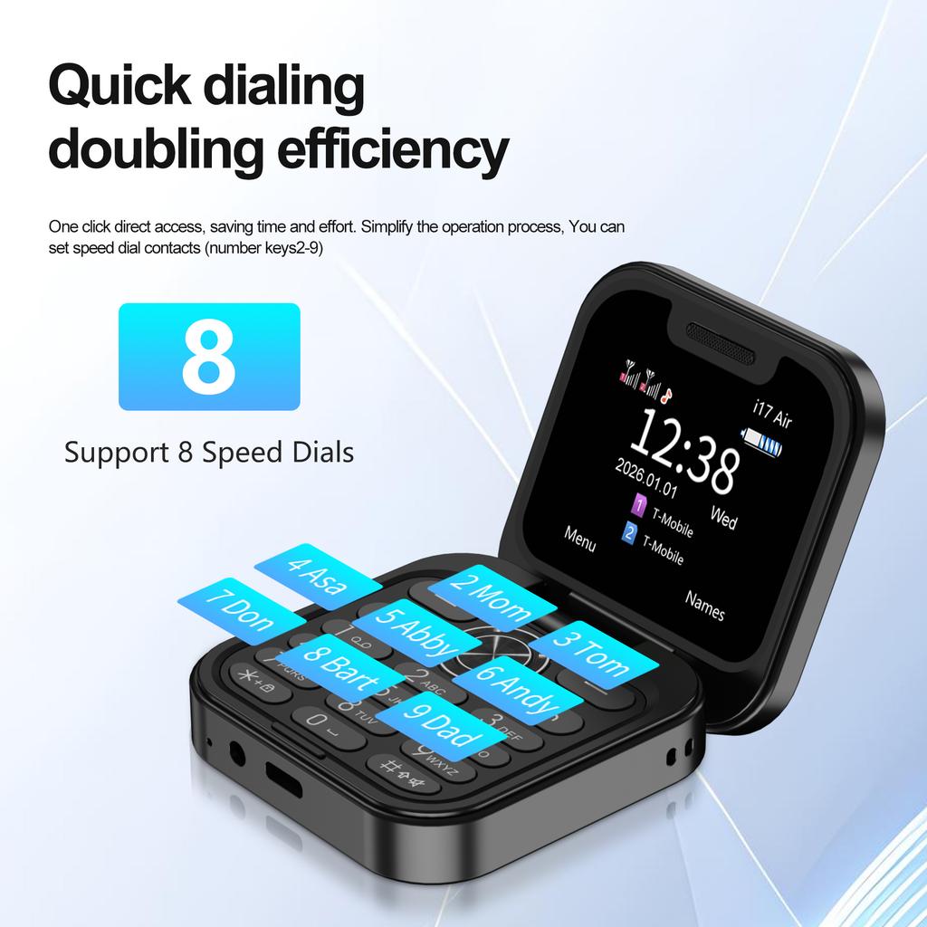 Mini Cellulare Flip Dual SIM Schermo 1.77" Bluetooth Dial Suono Magico Radio FM Torcia 2G GSM Piccolo Cellulare Pieghevole