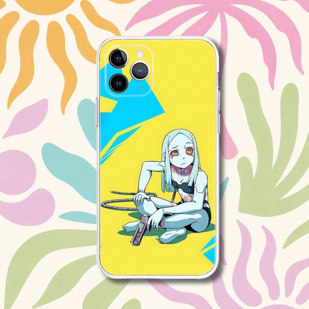 

R-Rebecca C-Cyberpunk Anime Phone Case For iPhone 17,16e,16,15,14,13,12,11 Mini Pro Max X,XR,XSMAX 8,7 Air Plus Transparent Soft iPhone16e