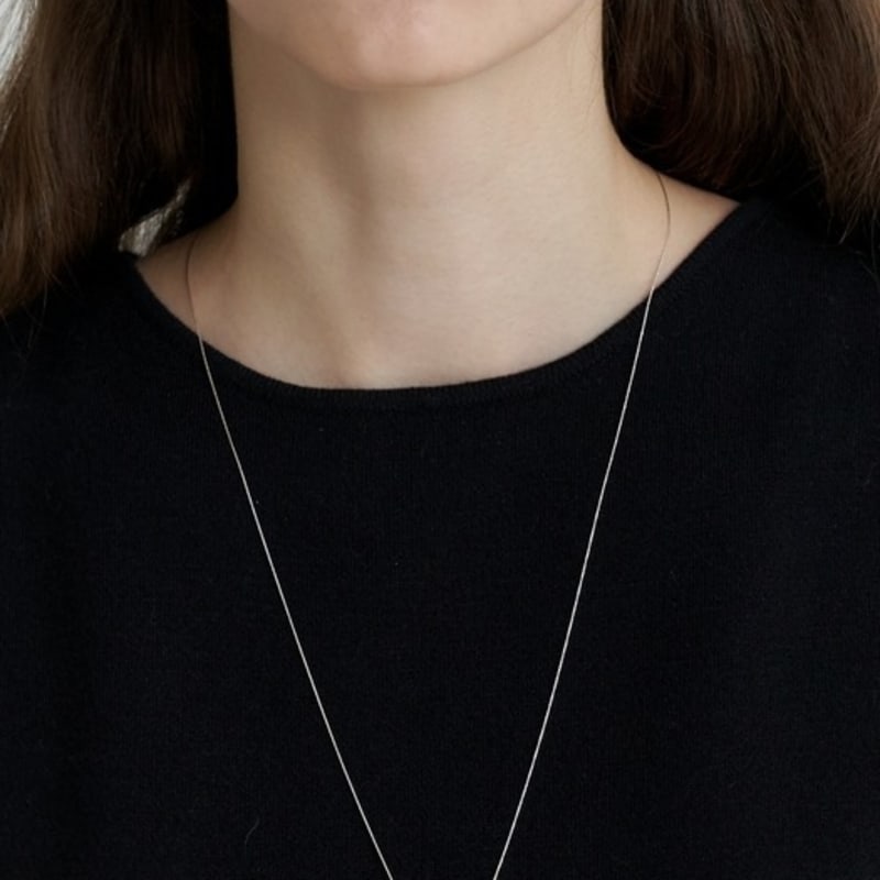 LOVE ME MONSTER [Silver] Essential Pearl / Chain Long Necklace 8mm (L233MNK060)