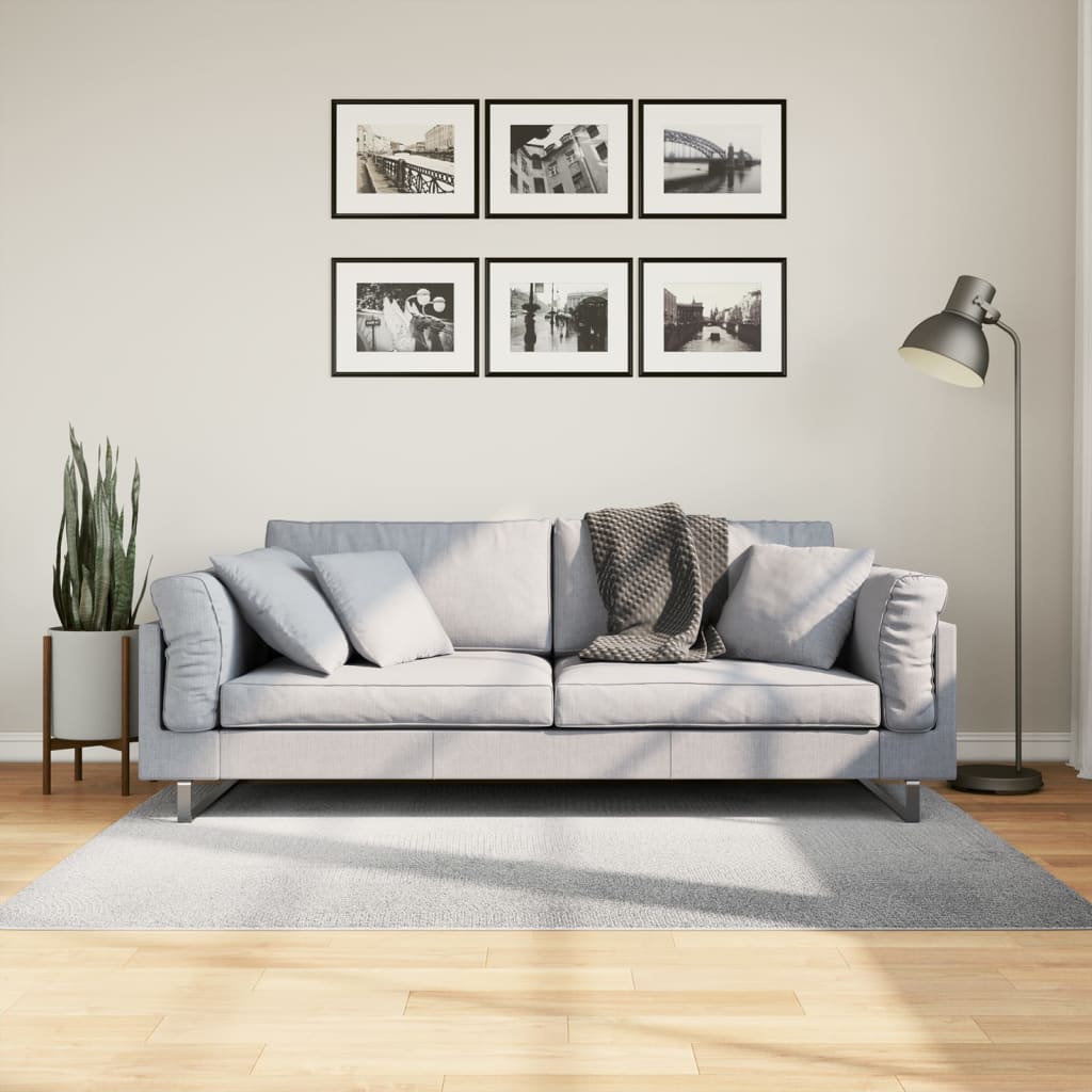 IZA Rug Short Pile Scandinavian Style Gray 120 X 170 Cm