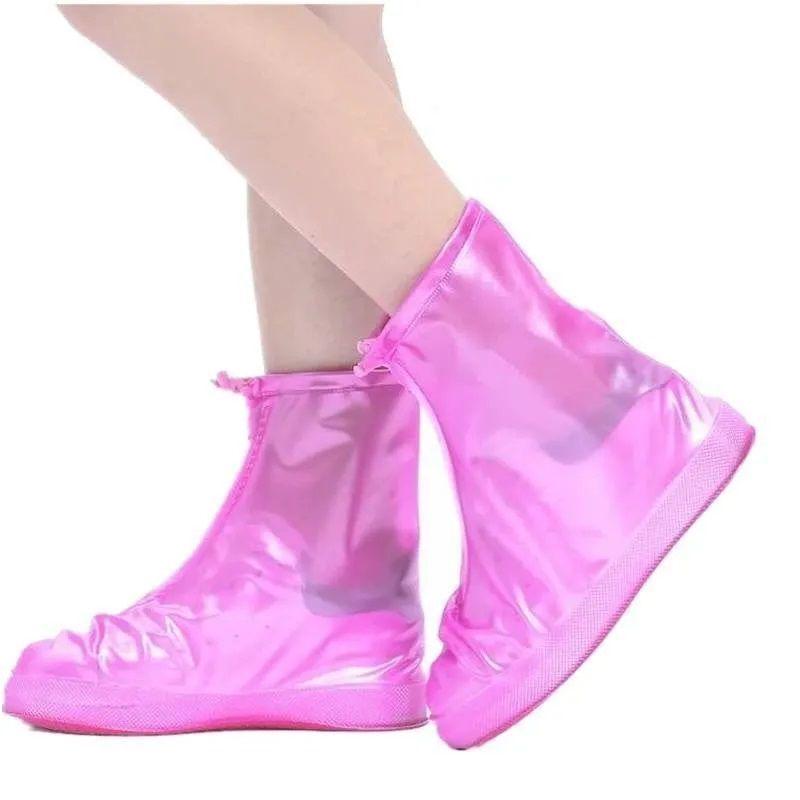 Unisex Waterproof Non-Slip Silicone Rain Boot Covers - Thick, Wear-Resistant Overshoes for Wet Weather Protection